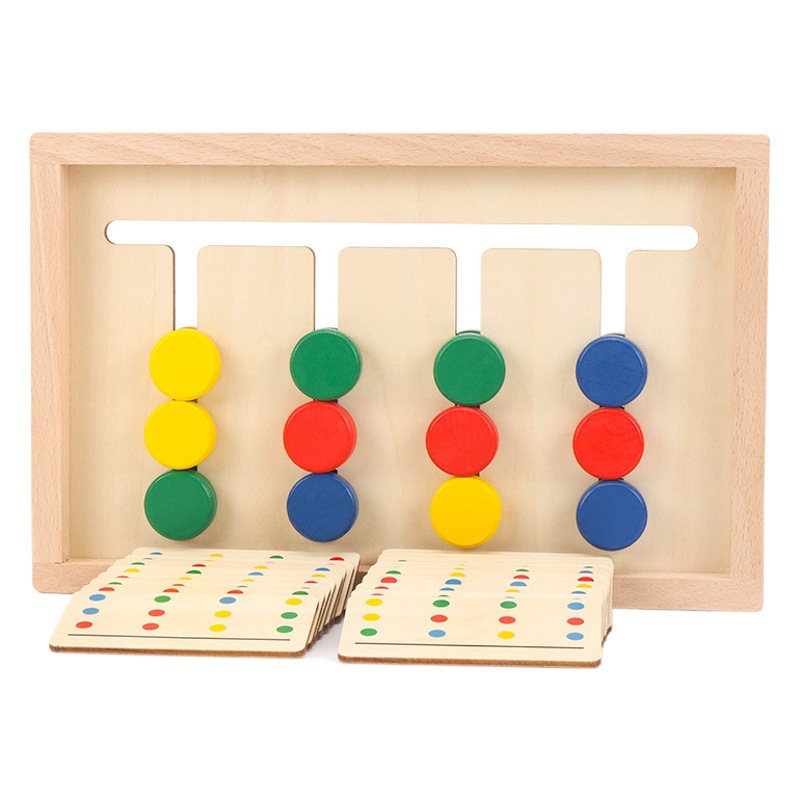 Juego de cuatro colores clasificación de colores de madera para niños Juego para caminar entrenamiento de pensamiento lógico material didáctico educación temprana juguetes educativos