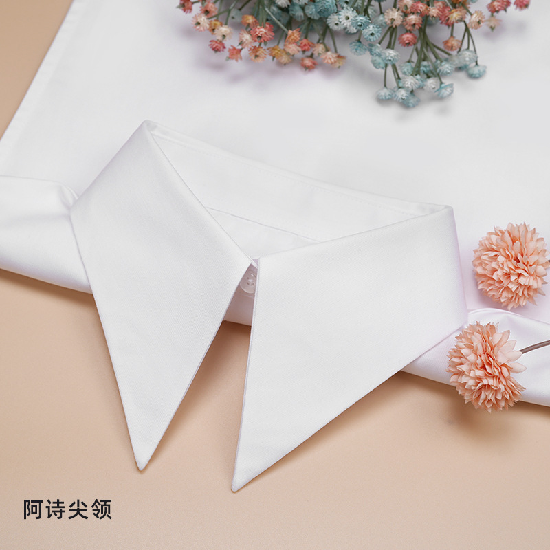 Korean Versatile Shirt Fake Collar Large Pointed Collar Women's Shirt Fake Collar Autumn and Winter White Fake Collar Sweater