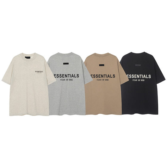 New FOG double line ESSENTIALS American fashion brand summer loose men's couple loose letter short sleeve T-shirt
