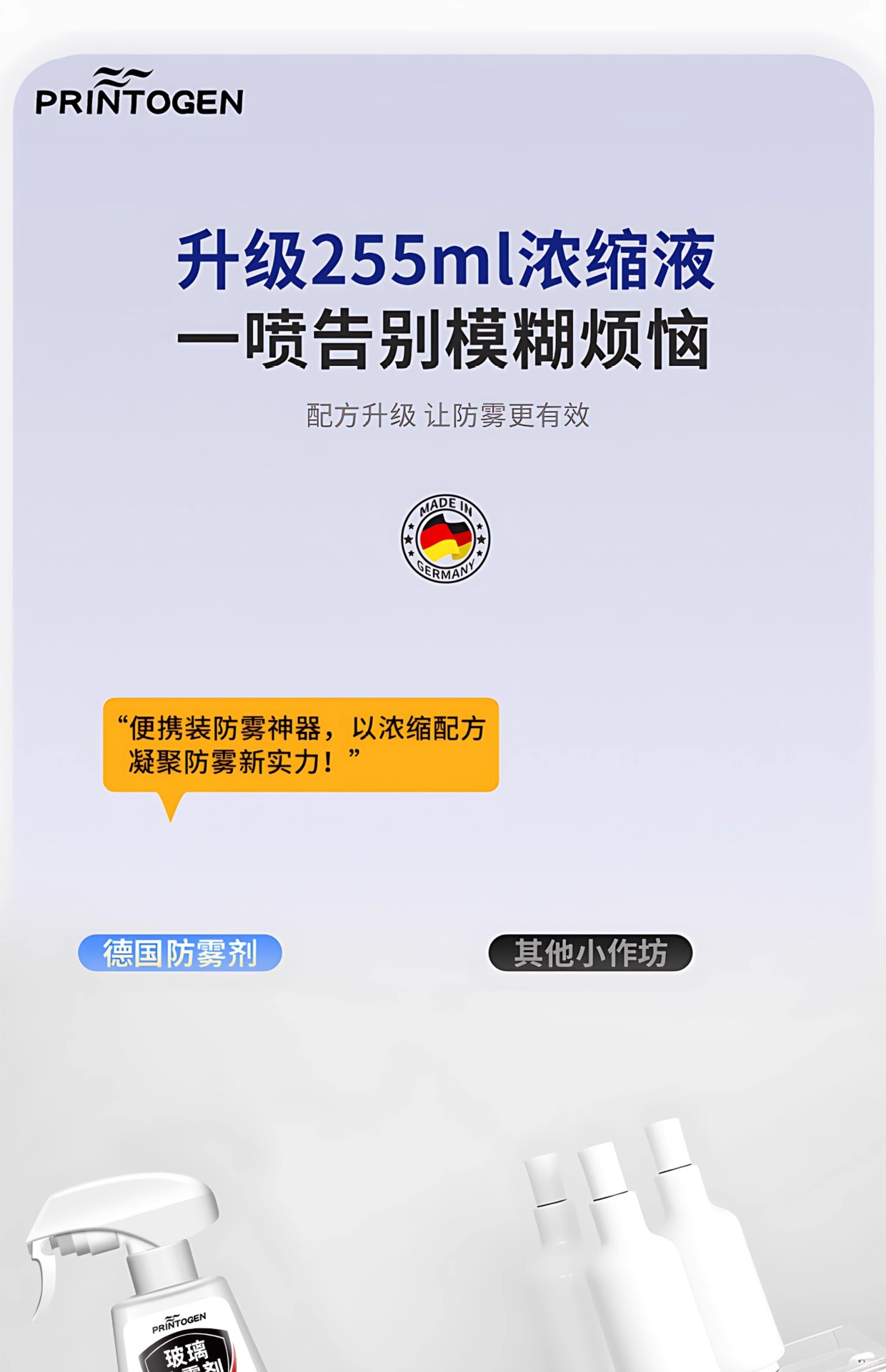Winter Anti-Fog Spray, Rainproof Agent, Windshield Mirror Anti-Fogging Agent, Car Window Glass Defogging Agent