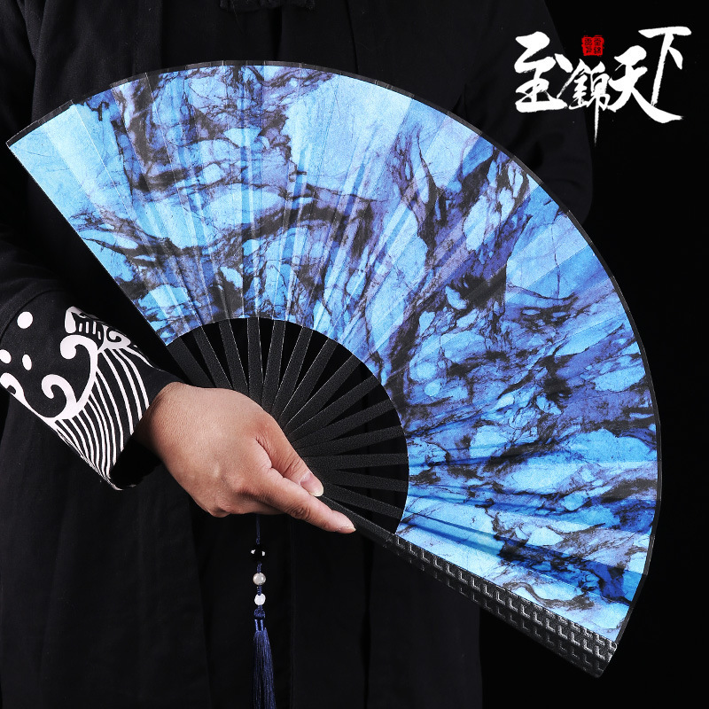 10inch マグネシウムアルミ合金扇子中国風シルク布カンフーファン金属非チタン合金自己防衛ファンドロップシッピング|undefined
