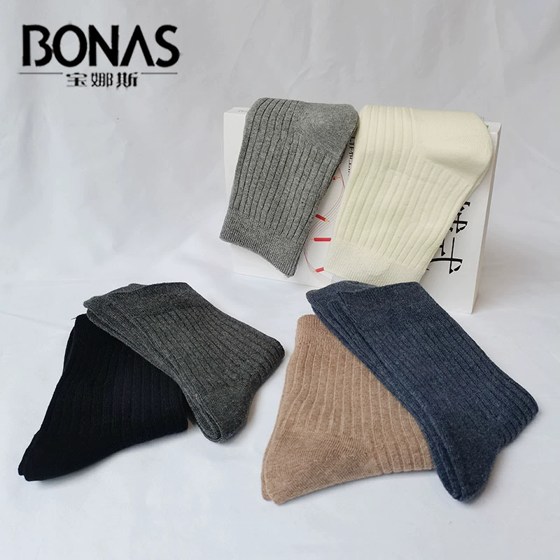 Длинные мужские носки из хлопка (BONAS) 100% хлопок, двойной чулок ребристый, длинный цилиндр, размер 26–28 см (40–45)
