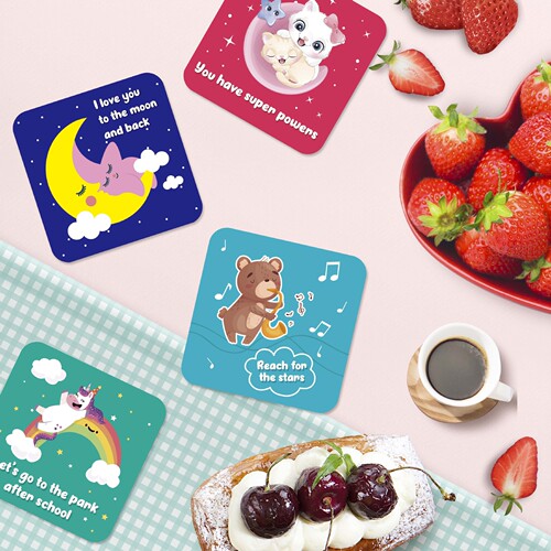Cross-border 60 children's lunch box notes, cute inspirational cards and thinking cards, fun lunch box encouragement cards