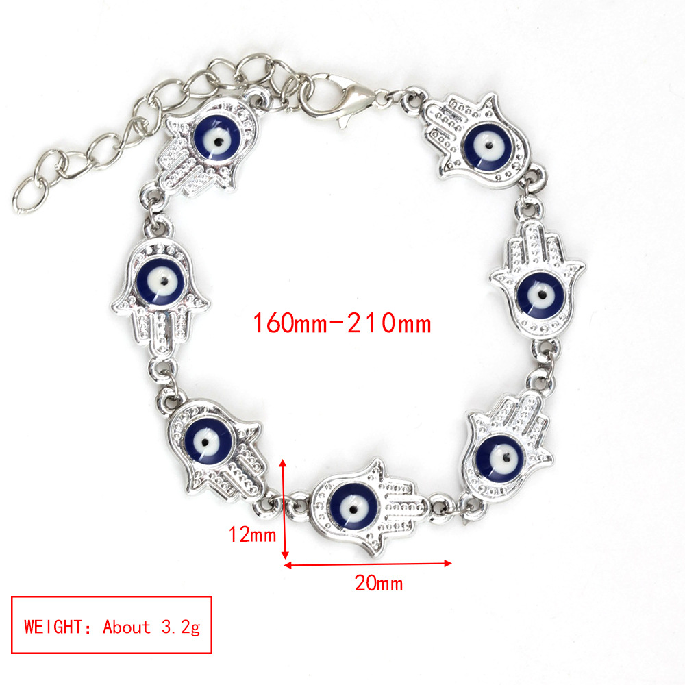 10g Weight Bracelets Classification Alloy Chain Material 1 Piece Quantity Holiday, Daily Occasion Alloy, glass Material Devil's Eye Pattern Women's Gender Patchwork Design Simple Style Style Simple Style Devil's Eye Alloy Glass Wholesale Bracelets 7