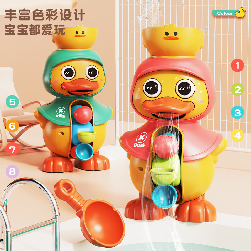 Juguete de Baño para Bebés con Forma de Pato, Molino de Agua Giratorio, Pato Pequeño, Juego de Agua para Niños, Rociador de Agua, Pato Grande para Niños y Niñas