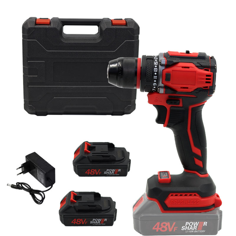 跨境新款无刷双速手电钻手持充电式锂电钻手枪钻电动螺丝刀