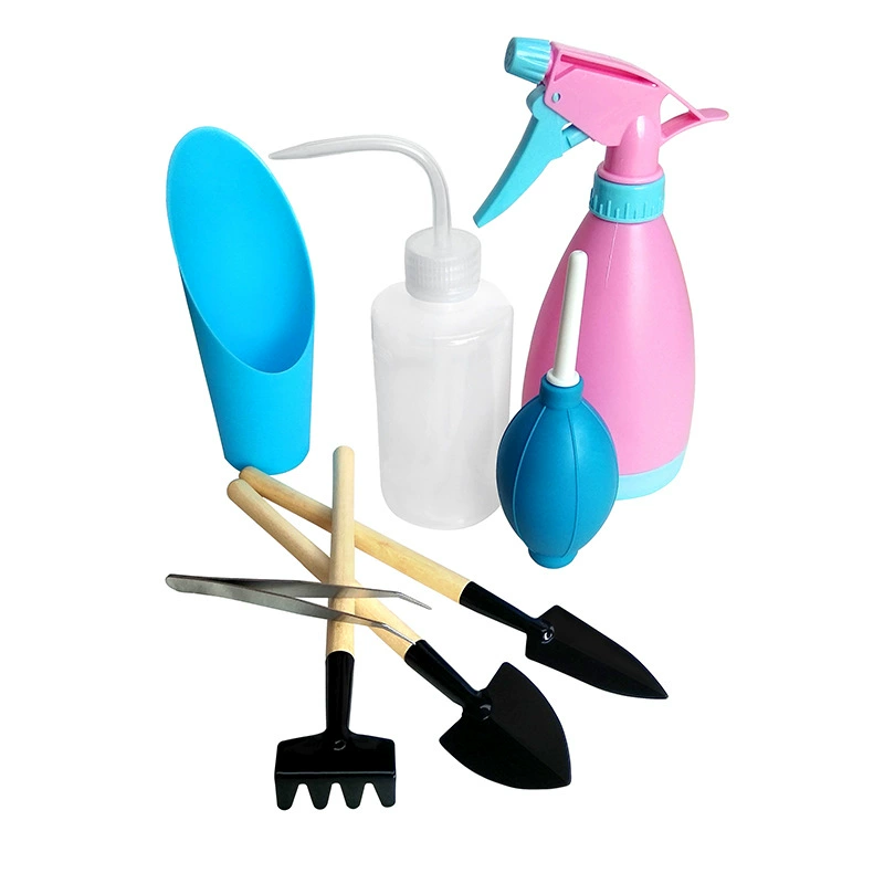 Набор из трех предметов садовых инструментов, чайник с 3 тарелками, маленькая лопата, выдуваемый воздухом, набор инструментов для выращивания цветов в горшках