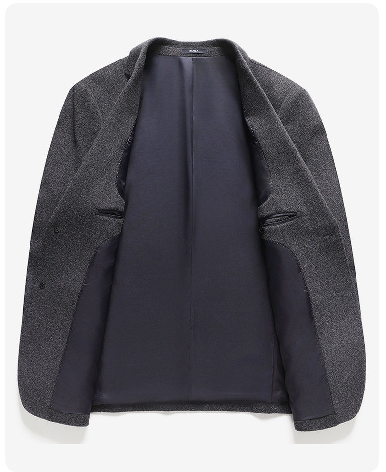 Áo vest nam dáng ôm chất liệu dạ hai mặt pha len và cashmere, tay dài, kiểu mới — Xanh da trờicolor, màu kaki, màu xám, đen chi tiết 19