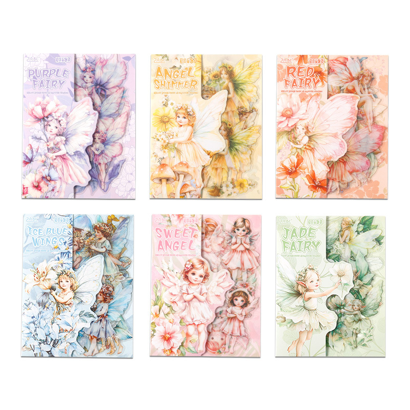 Nube Elf Series Personajes de flores Pet Impermeable Transparente Dian Material de decoración Collage Etiqueta engomada del diario