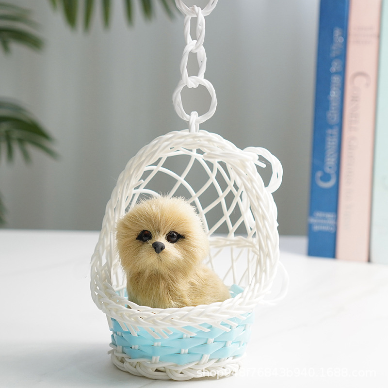 파란색 교수형 바구니 + 노란색 개가 짖을 수 있습니다