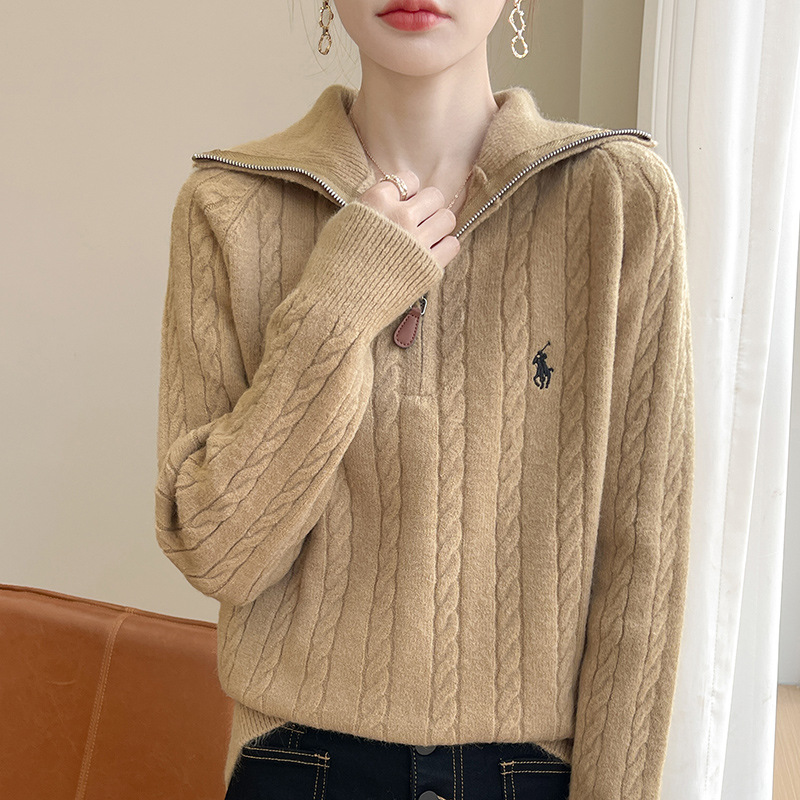 Demi-season knitted solid color fashionable sweater