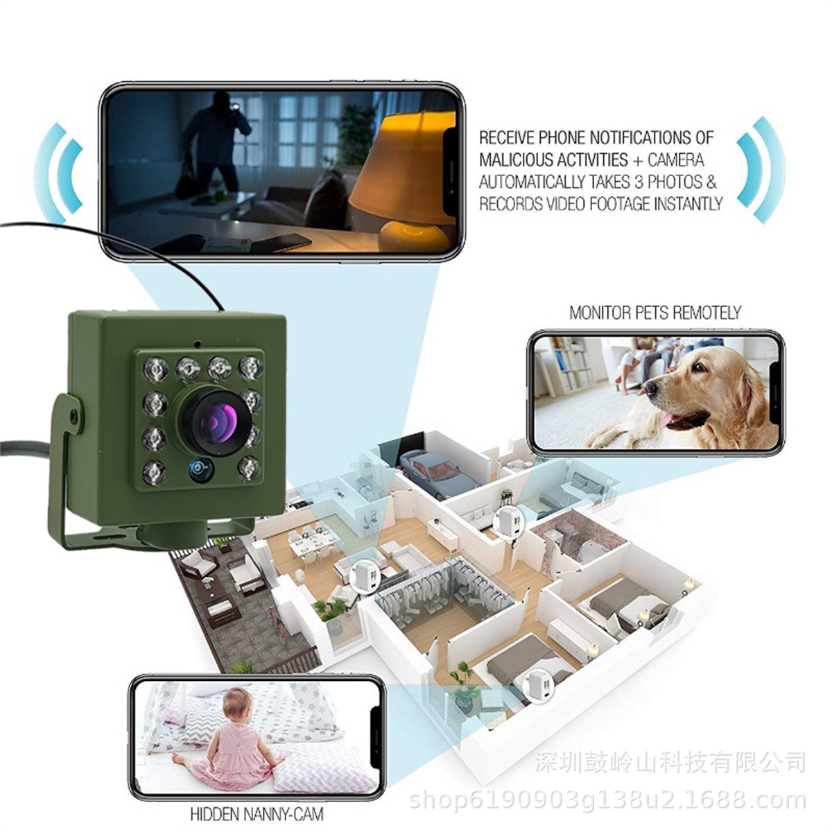 Birdcage camera, bird watching, wireless wifi network, high-definition intelligent security, pet bird nest night vision monitoring, mobile AP Application Scenario