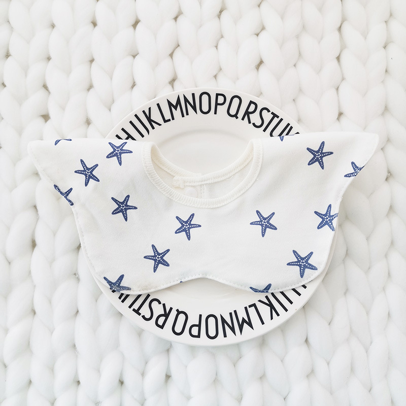 Bebé recién nacido otoño e invierno nuevo estilo flor saliva toalla algodón bebé impermeable escupir babero 360 grados rotación