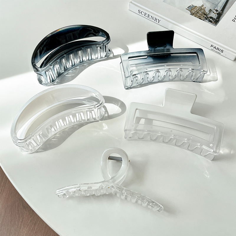 Super Fairy transparente de gran tamaño, pinza para el cabello en la parte posterior de la cabeza de las mujeres, horquilla de sombrero con clip de tiburón de celebridades de Internet de nuevo estilo 2025