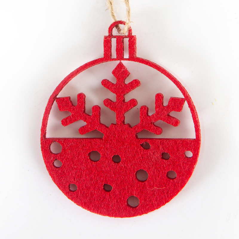 Navidad transfronteriza pan de jengibre felpa colgante de tela de fieltro árbol de Navidad copo de nieve decoración de Navidad no tejido decoración colgante pequeño