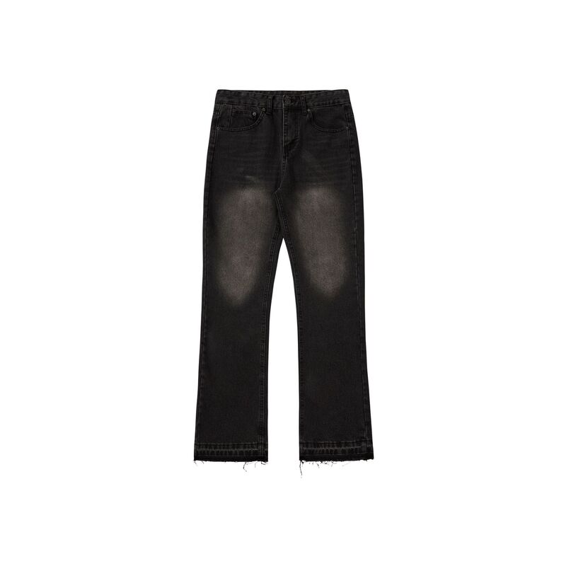 European and American Men's Wear | American cleanfit Black Tassel 507 Jeans Retro Washed Old Long