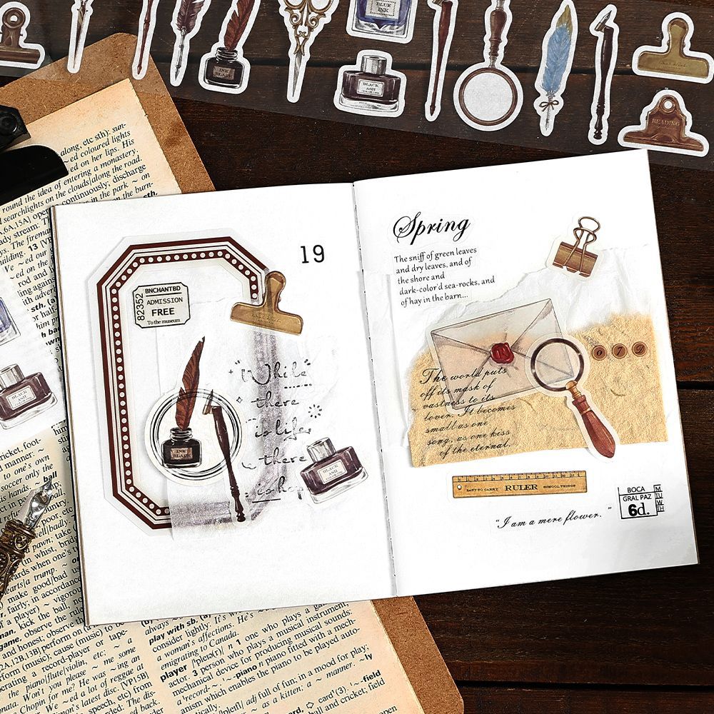 Infeel.Me y cinta troquelada de papel serie de archivo de memoria material de todo fósforo retro cinta de collage de cuentas manuales