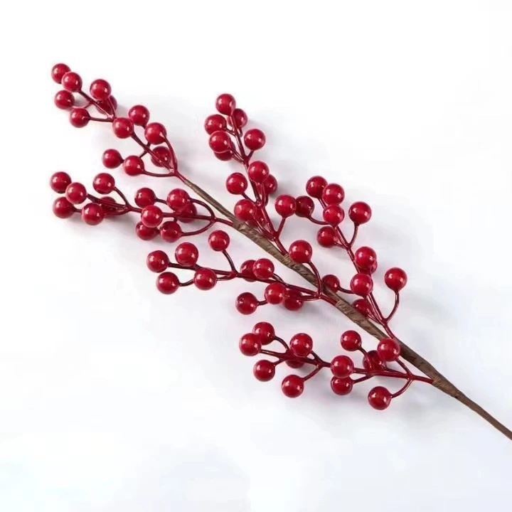 Фабричный опт дом Red Winter Green Fortune Red Fruit искусственные цветы Новогоднее благословение ведро гостиная Упрощённая ягода декоративная