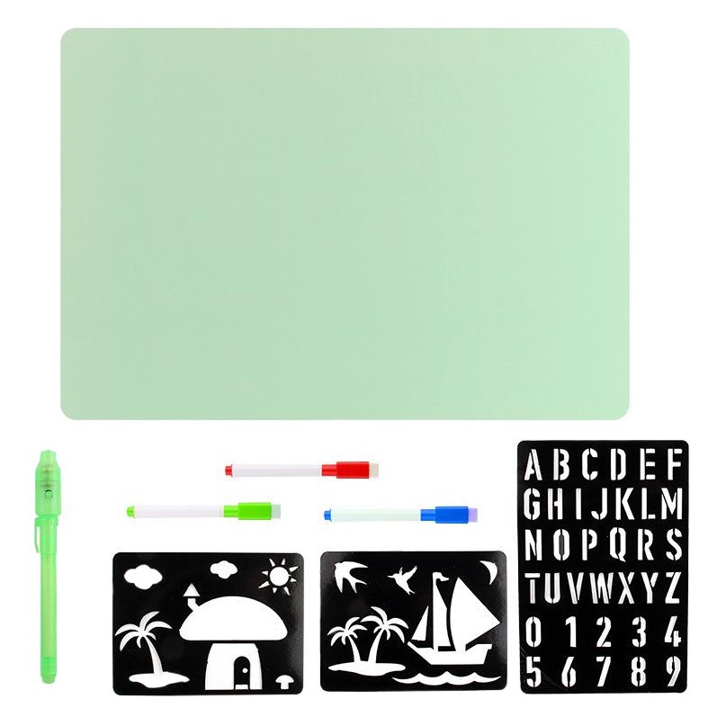 Tablero de escritura mágico para niños transfronterizos Libro fluorescente borrable Tablero de dibujo multifuncional dos en uno Tablero luminoso de graffiti luminoso