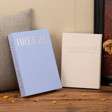 麻布烫金磁吸收纳盒双织麻装饰书假书摆件跨境高颜值道具书仿真书