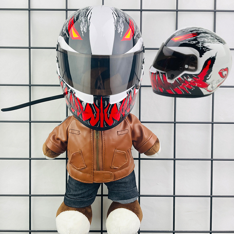 Coche eléctrico colgante oso muñeca casco cuero juguete coche tronco montar decoración 4S reparación tienda locomotora muñeca