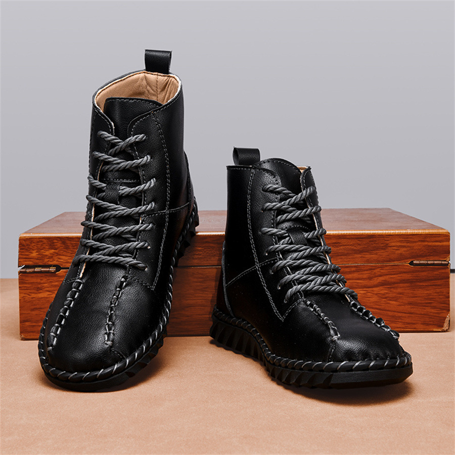 New Autumn And Winter High-top Martin For Women, Hand-sewn Leather Boots, Outdoor Non-slip Foreign Trade Women's Boots_vogvips.com