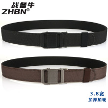 新款3.8双层加厚无牙自动扣战术腰带休闲百搭男士无纺布皮带裤带