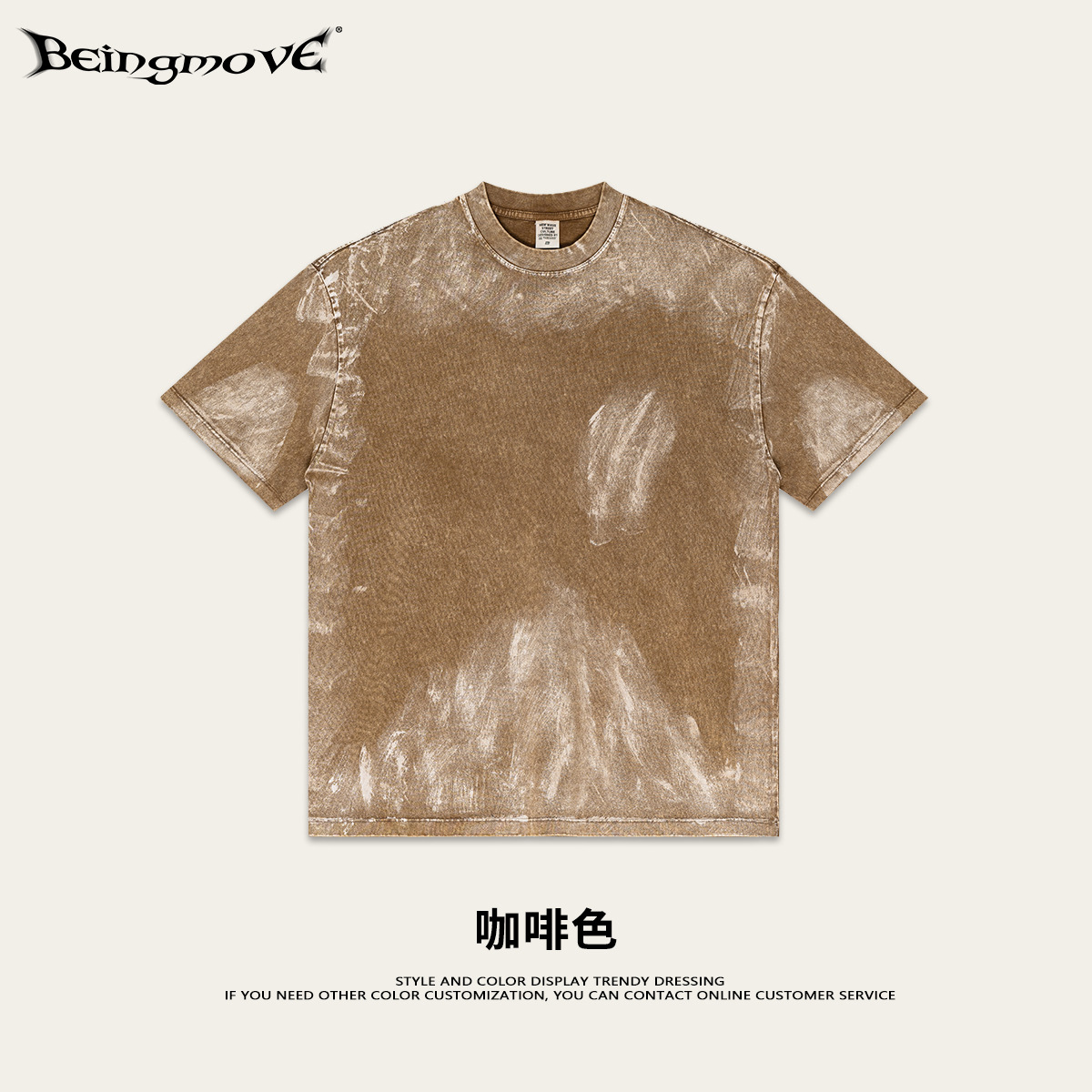 2025 verano comercio exterior europeo y americano pesado lavado y frotamiento de color gran tamaño tienda de compradores de manga corta sensación de alta gama camiseta retro moda masculina