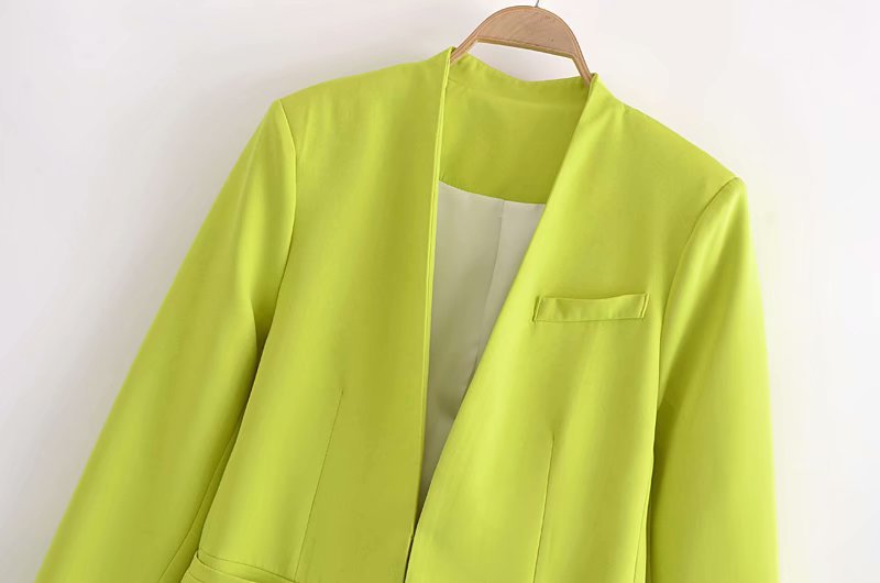 solid color blazer without button Nihaostyles wholesale clothing vendor NSAM75895