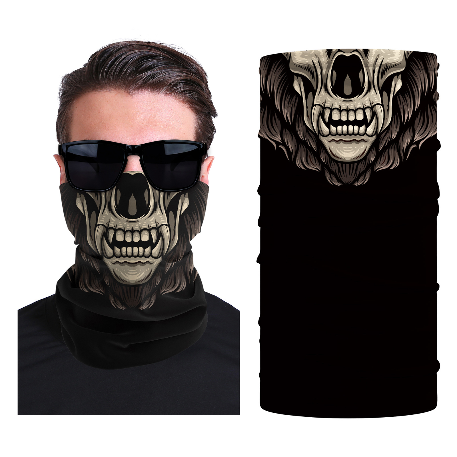 Xun hui transfronterizo media cara cráneo bufanda mágica sombrilla de viaje al aire libre máscara de equitación cuello de protección uv