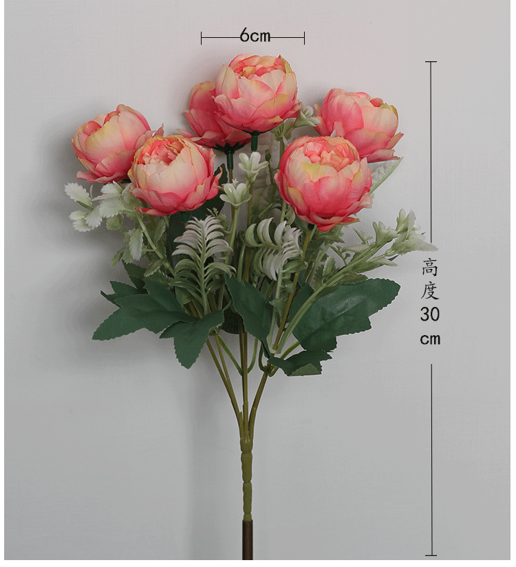 Silk fabric peony artificial flower handles, door knocker decorative flowers, silk flower artificial flowers, wall decorations, hanging decorations, Amazon supply detail image 8