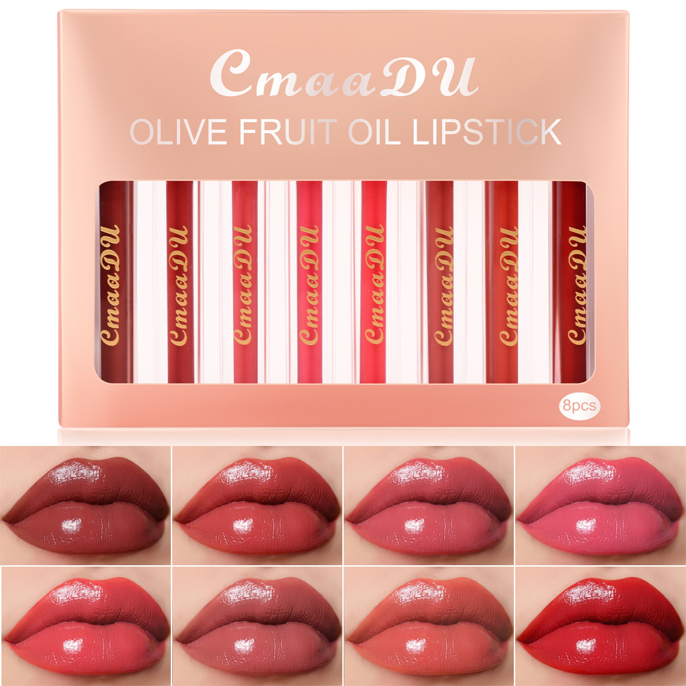 Check it out! Link Disclaimer - Exclusive for Foreign trade :CmaaDu 8-tube Olive Cream Lip Gloss Application Scenario