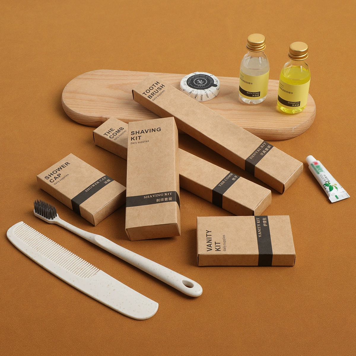 Набор одноразовых туалетных принадлежностей для отеля B&B inn, одноразовая зубная щетка для гостеприимства, бутылочный шампунь для ванны