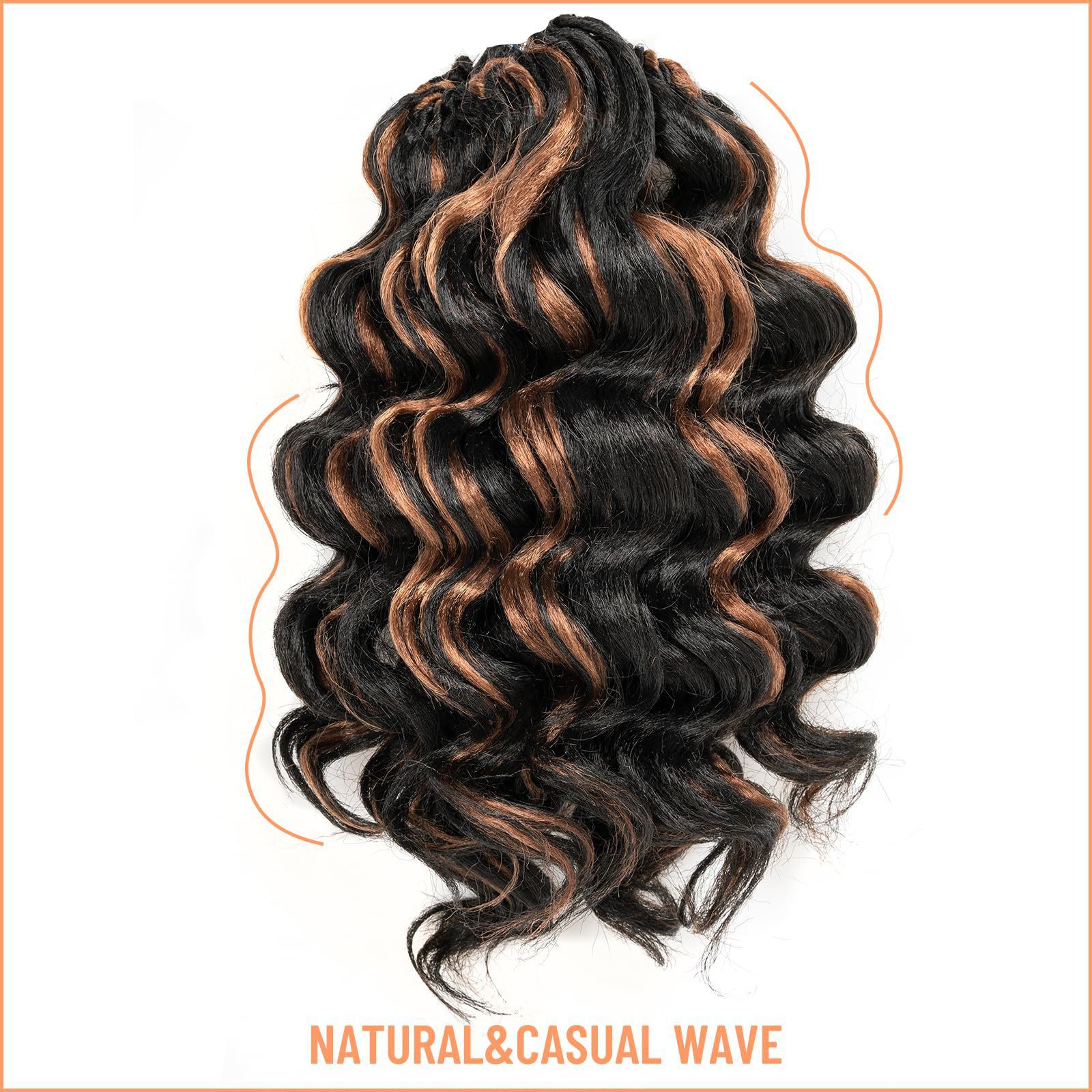 African Black Deep Twist Mixed Color Wave Crochet 15 Strands Synthetic Braiding Dreadlock Curly Hair Ha Sou_voghion.com