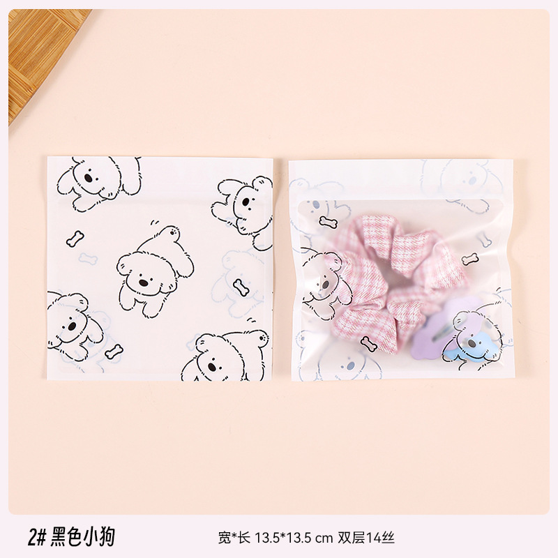 Corea del Sur lindo snack Candy ziplock bolsa chica cabeza hebilla joyería regalo embalaje bolsa de dibujos animados oso bolsa de almacenamiento
