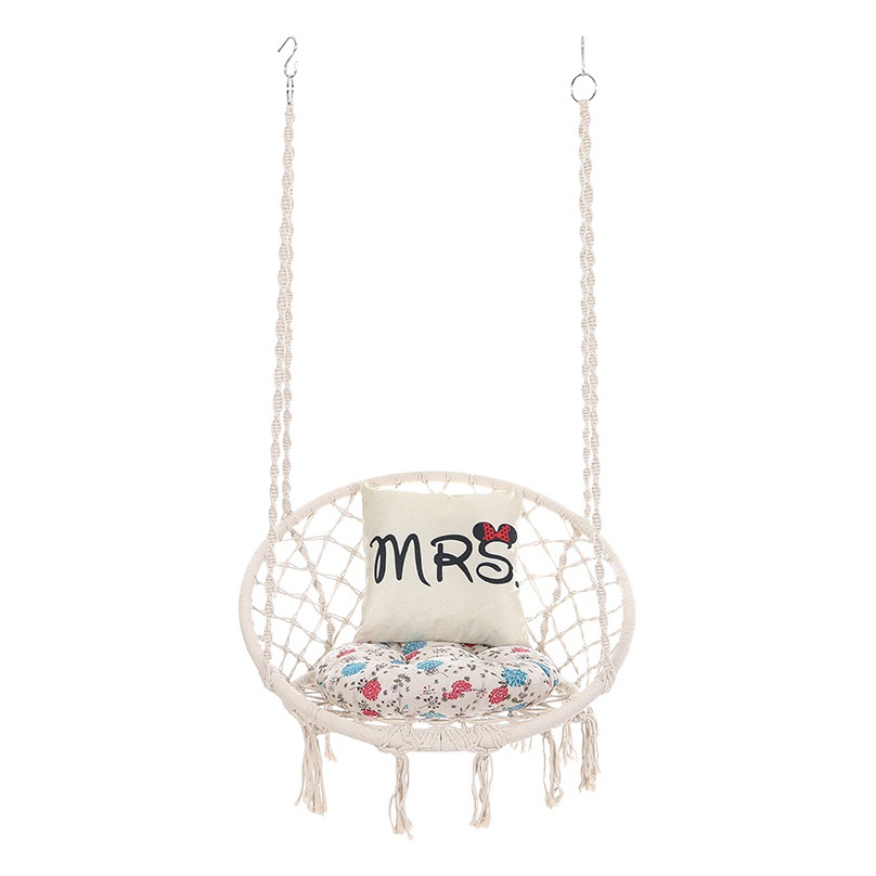 Camping mano tejida patio columpio cuna ocio interior colgante cesta silla Estilo nórdico al aire libre hamaca al por mayor