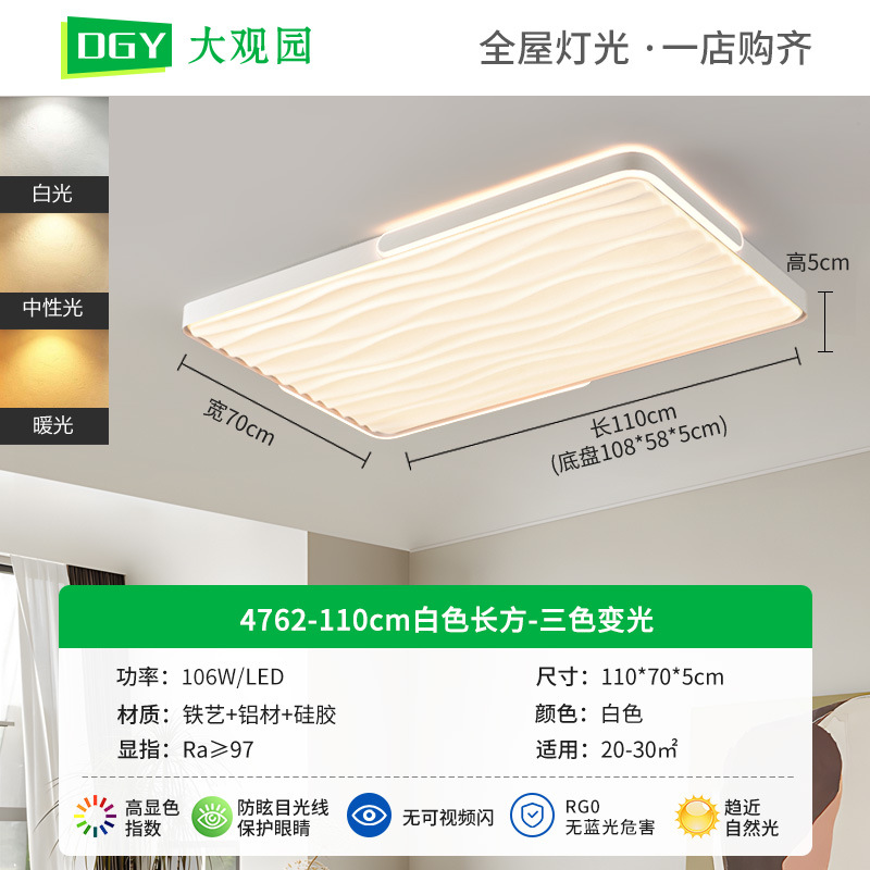 Luz de techo de la sala de estar nórdica nueva atmósfera de la sala de estar lámpara principal protector de ojos led luminaria creativa de alta luz Zhongshan 357L