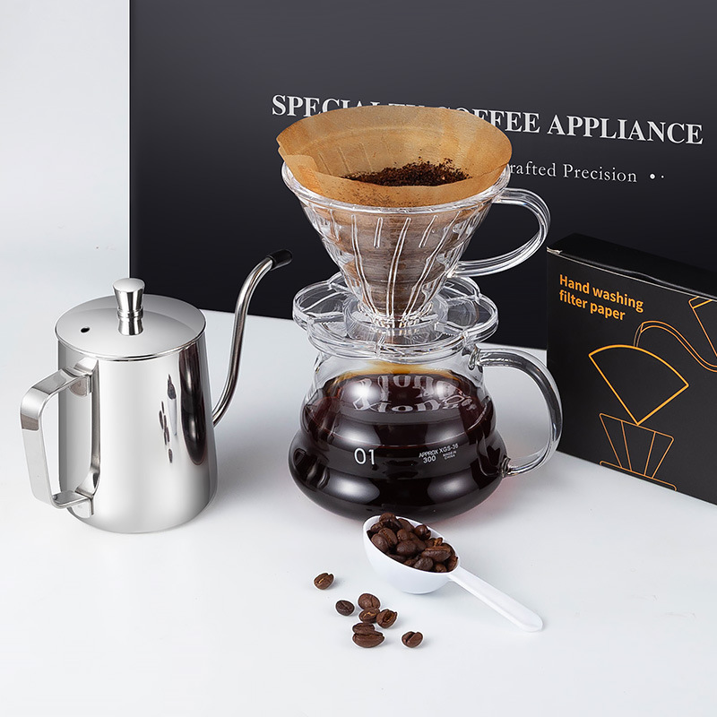 Inventario de alta calidad set de café de mano cafetera de mano cajas de regalo de cafetera mocha