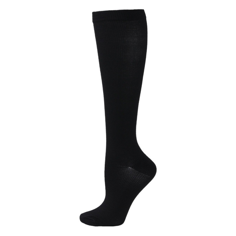 Transfronterizo para calcetines de compresión de color sólido para hombres y mujeres adultos calcetines deportivos fitness correr deportes calcetines de compresión en stock al por mayor