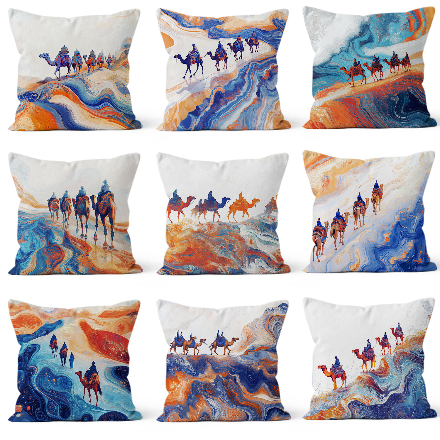 Desierto Dunhuang almohada de viento estilo chino decoración del hogar almohada de almuerzo almohada de almuerzo almohada al por mayor