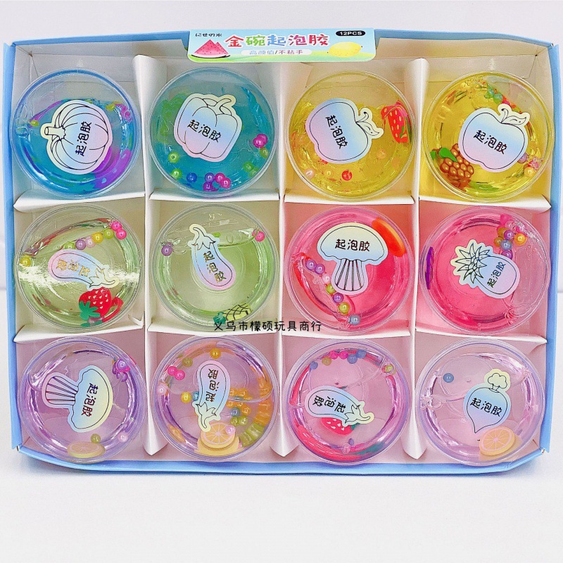 B tazón de oro pegamento espumante de alta transparente decoración de frutas embalaje atractivo Delgado buen estiramiento antiadherente mano Arcilla de cristal