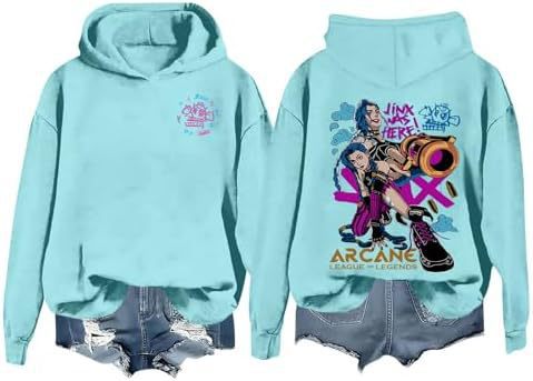 DLDXJQTPL Jinx Was Here Women Hoodie Jinx Arcane Figure