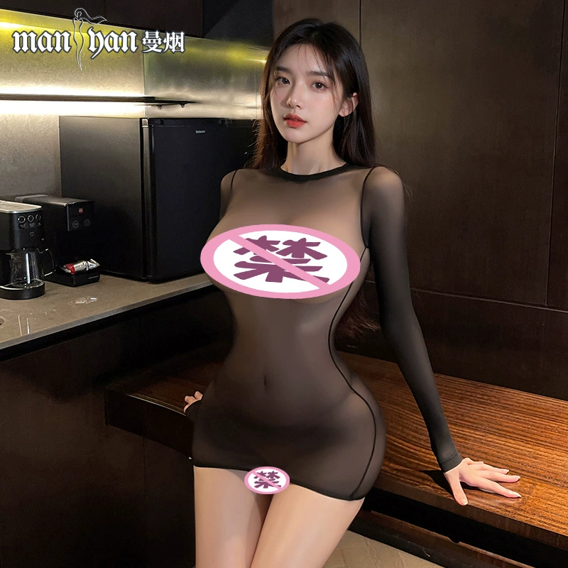 Манян Sexy нижнее белье сексуальные длинные рукава перспектива невидимая одежда бедро сетчатая одежда комбинезон сексуальных чулок 7312