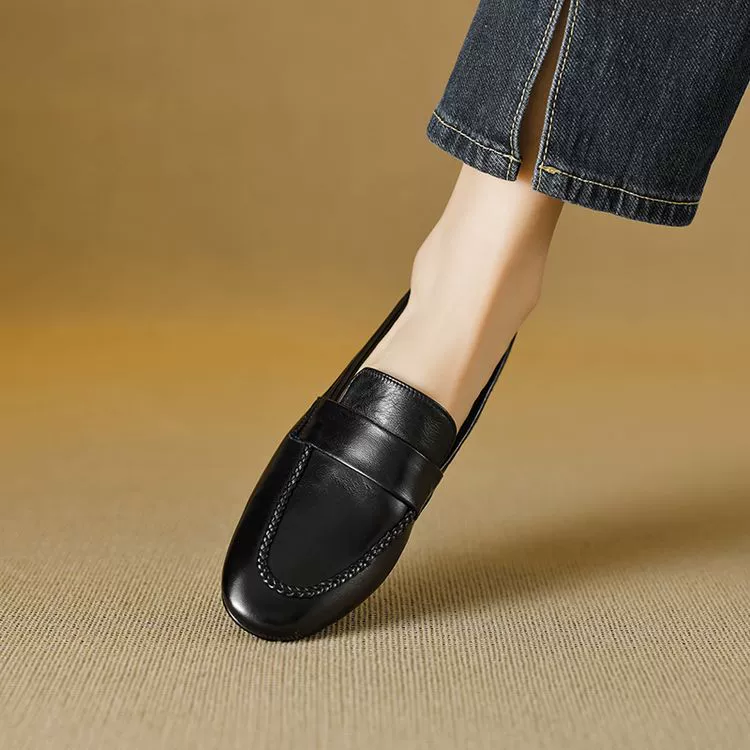 Universal loafers English style for leather shoes flat, genuine leather, British style