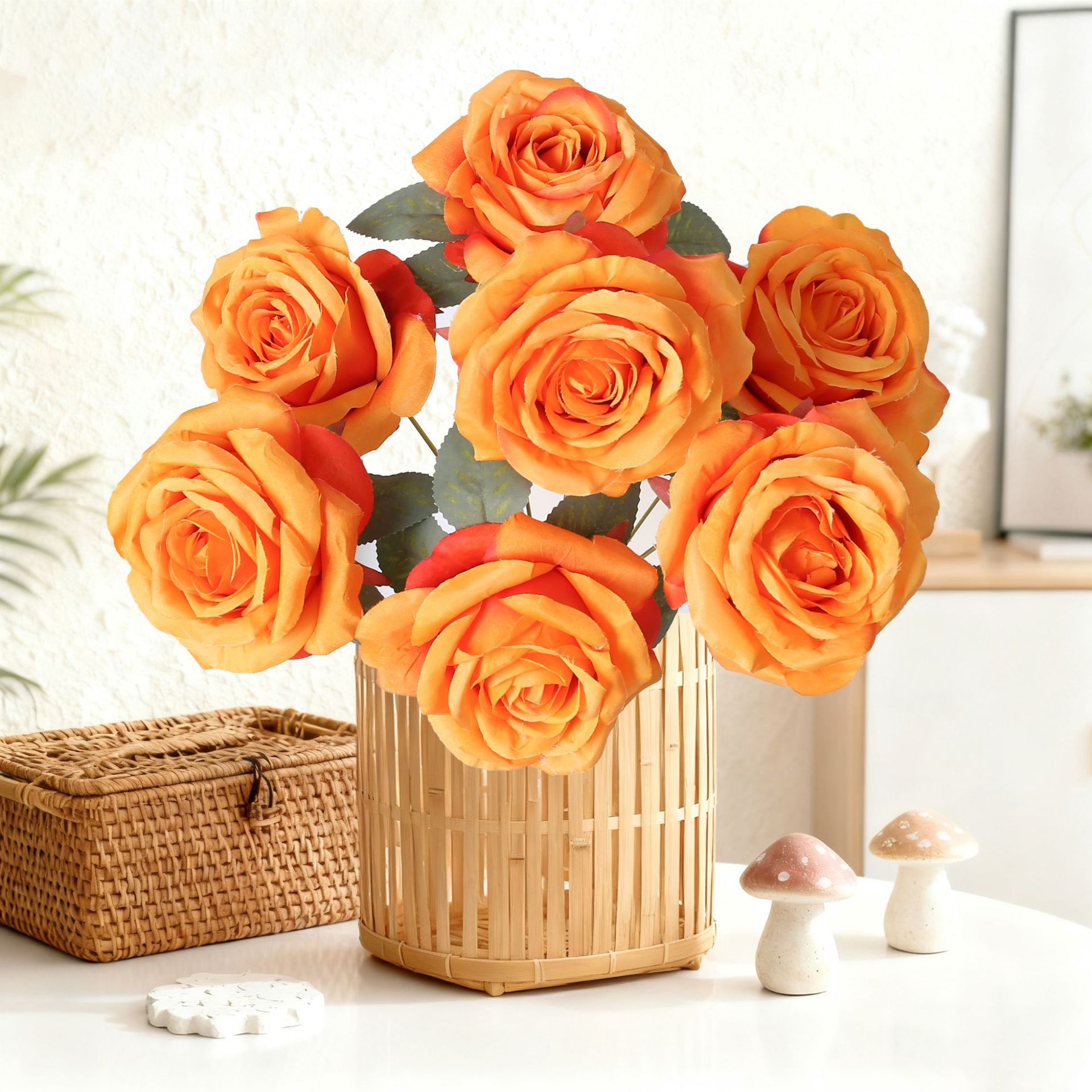 Simulación de 7 flores falsas de rosa princesa escritorio sala de estar DIY decoración de la habitación de bodas de mano accesorios de fotografía de flores