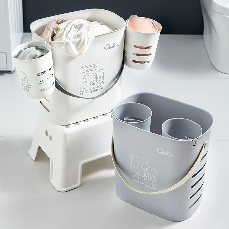 Пластиковая переносная корзина для белья Ouyouke, контейнер для хранения одежды в доме, для ванной комнаты, современный и простой.