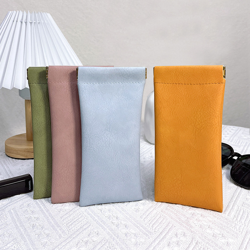 Bolsa de almacenamiento de gafas Gafas de sol portátiles antipresión Gafas de sol Cerrado automático Caja de almacenamiento de metralla Bolsa de almacenamiento de ojos Mujer