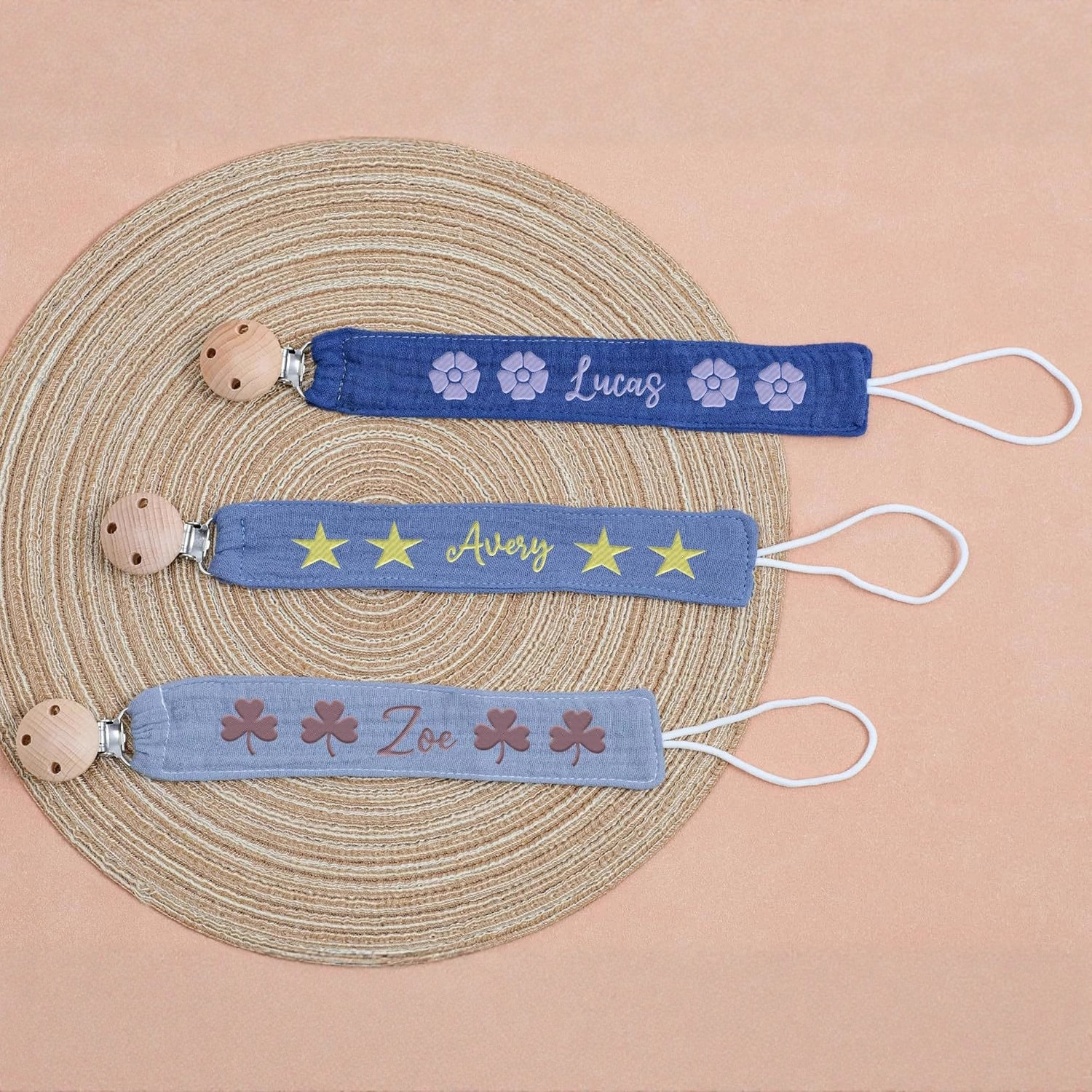 ins bordado bebé bordado pacificador tetina cadena de bebé diente pequeño juguete anti-cadena cabelga de leche de haya