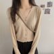 Southeast Asia 2022 New Women's Long-sleeved Sweater All-match Short V-neck Cardigan Coat Women's Sweater Women's Top