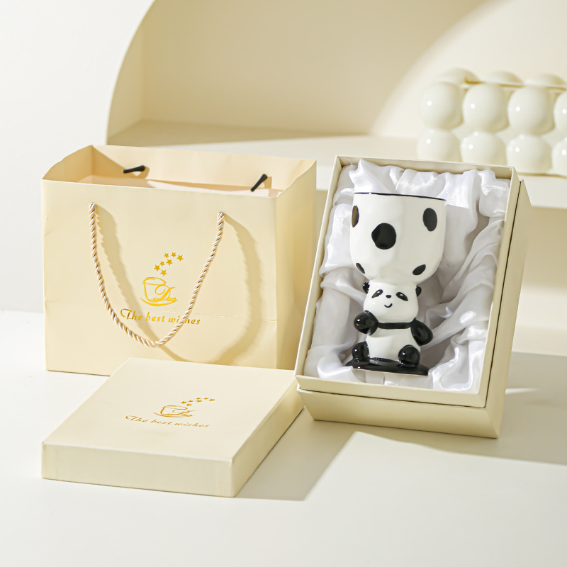 Dibujos animados lindo regalo de cumpleaños pintado a mano taza de helado bebida creativa taza de postre pastel taza de cerámica mesa de aromaterapia